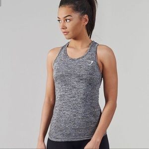 Gymshark vital seamless vest size xs black grey
